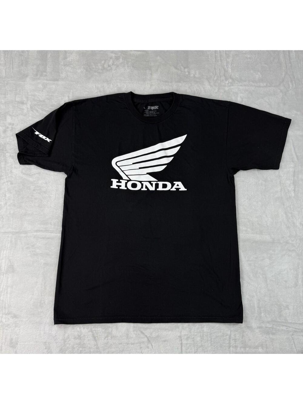 Vintage Y2K Fox Honda Racing Motorcross T-Shirt Size Large Black Streetwear Moto